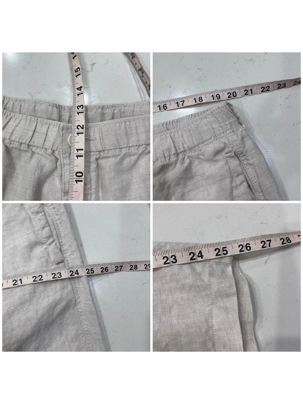 Tommy Bahama Relax 100% Linen Beige Wide Leg Pants 1XB 40x25 Coastal